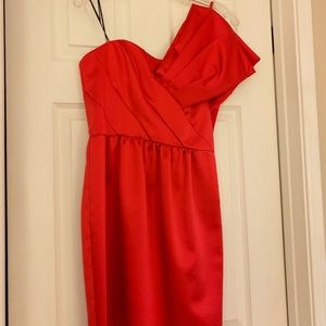 ABS size 4, satin, pink one shoulder dress